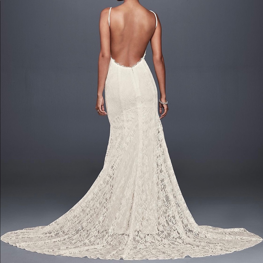Soft lace low back wedding gown